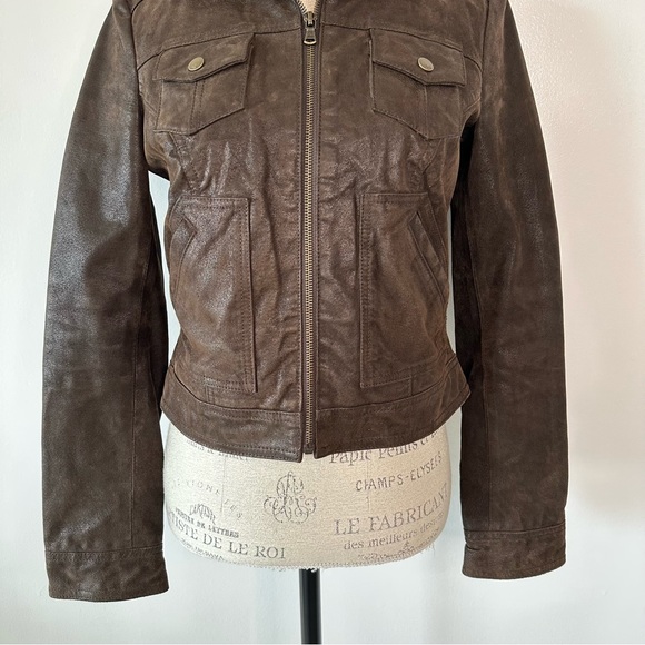 Levi’s Genuine Leather Zip Up Jacket Medium - Picture 4 of 15